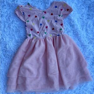Old Navy Pink Dress with Colorful Hearts